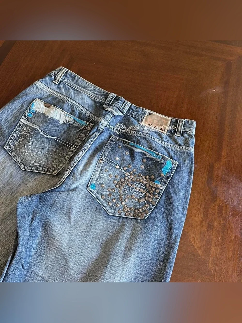Vintage Pepe Jeans Embroidered Baggy Wide Leg Jeans Men’s 40